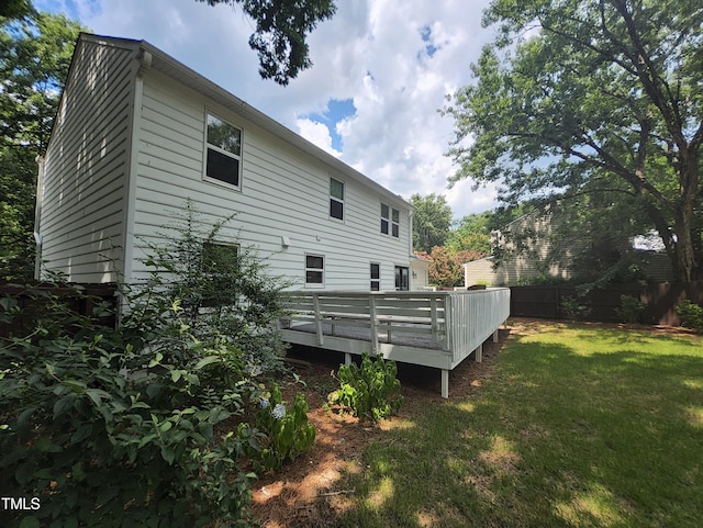 4300 Hickory Ridge Dr, Raleigh, NC 27609 - back of property with a wooden deck
