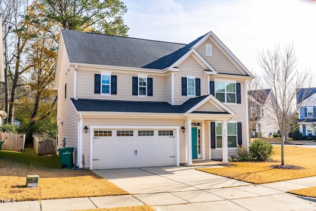 craftsman inspired home featuring a garage