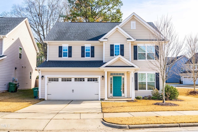 craftsman-style home featuring a garage