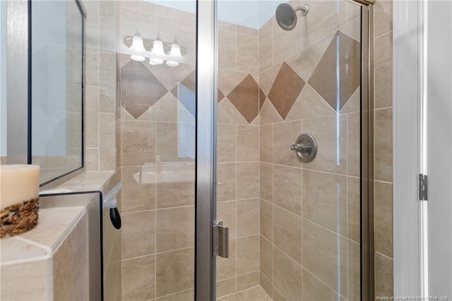 bathroom featuring walk in shower