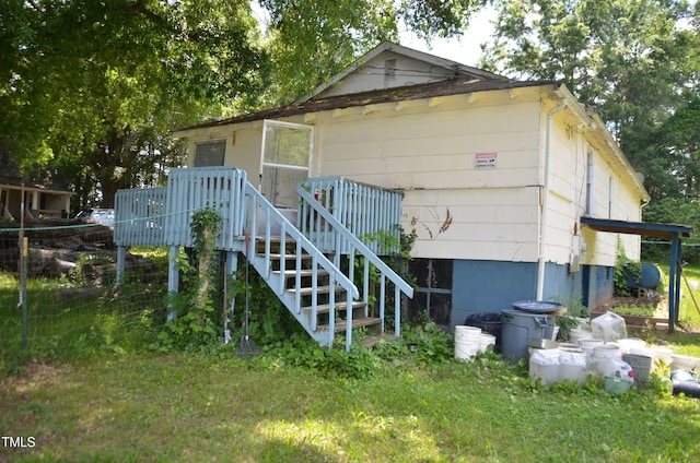 exterior space with a wooden deck