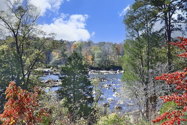 property view of water with a view of trees