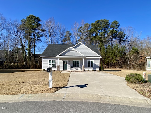 view of front of property with covered porch