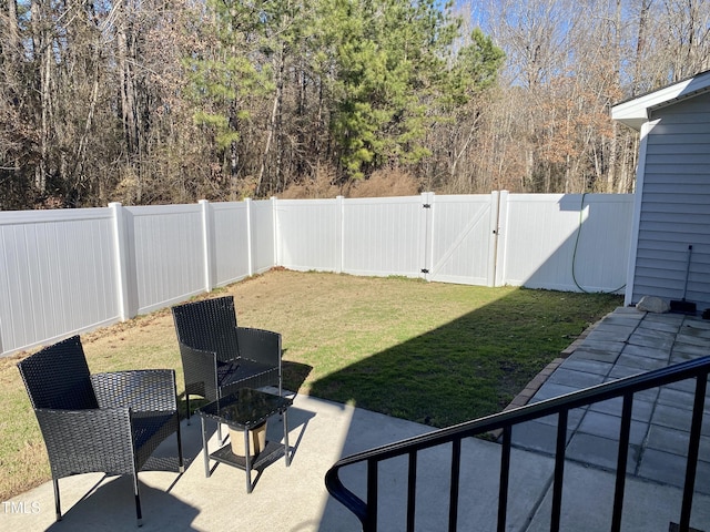 view of yard with a patio area