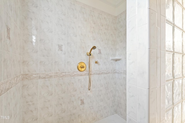 bathroom with tiled shower