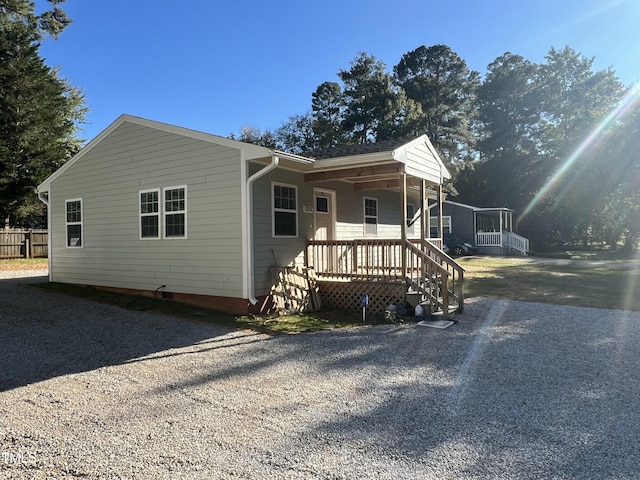 view of front of home with a porch