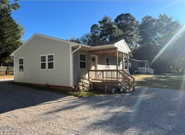 view of front of home featuring covered porch