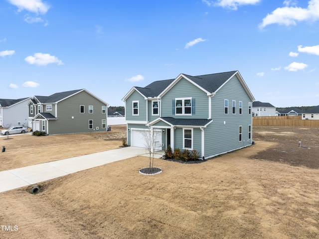 view of front of property featuring a garage