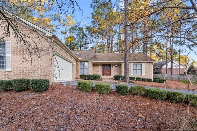 view of front facade with a garage