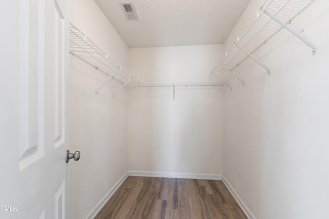 spacious closet featuring wood finished floors