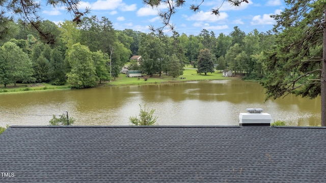 view of water feature featuring a dock