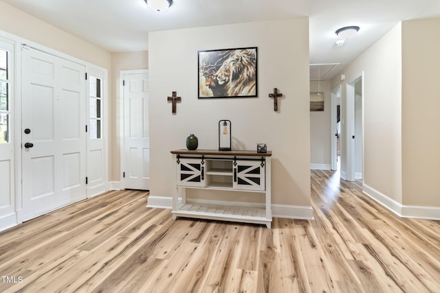 foyer featuring light hardwood / wood-style flooring