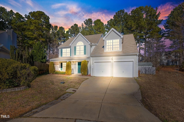 view of property with a garage