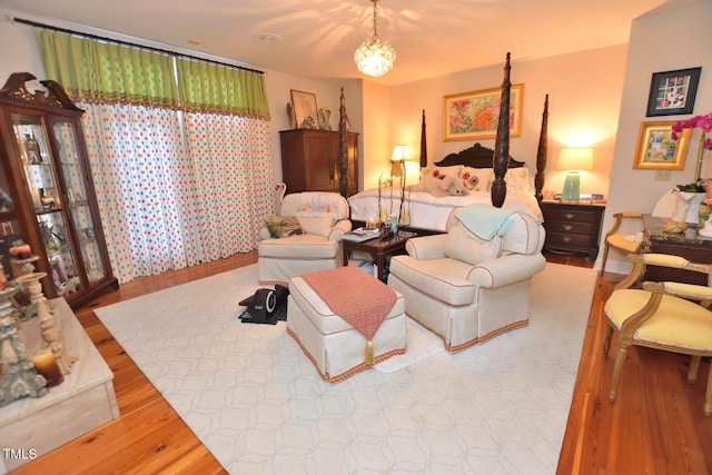 bedroom featuring light hardwood / wood-style floors