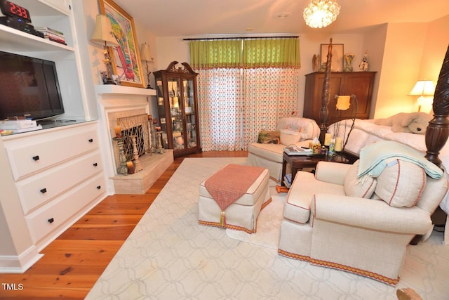 living room featuring light hardwood / wood-style floors