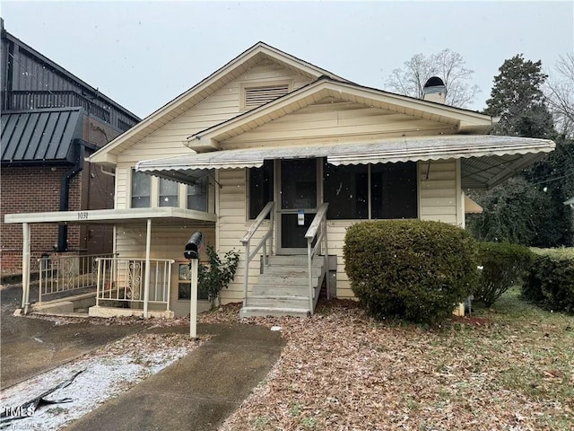 view of bungalow-style home