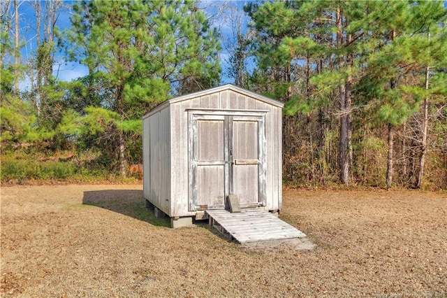 view of shed