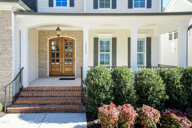 entrance to property with french doors