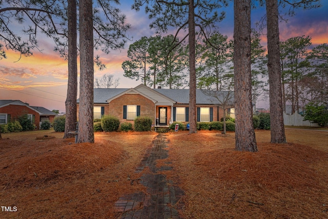 ranch-style house featuring a yard