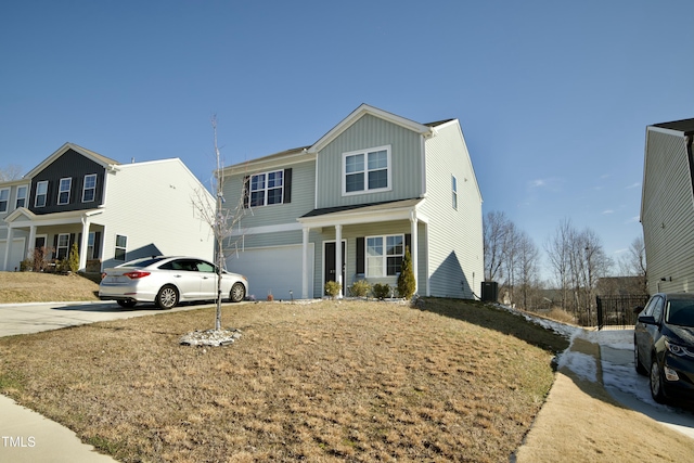 view of front property featuring a garage