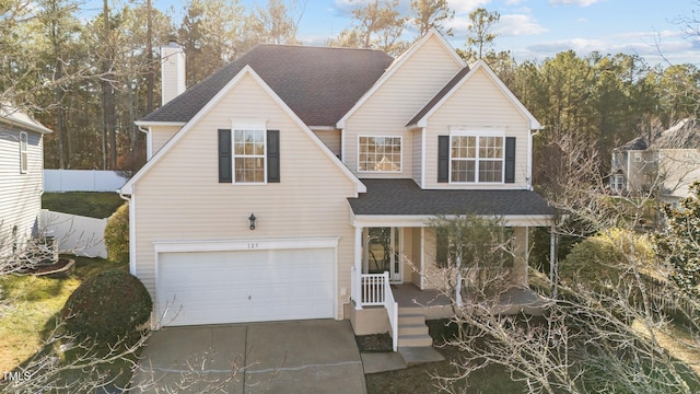 view of front of home with a garage