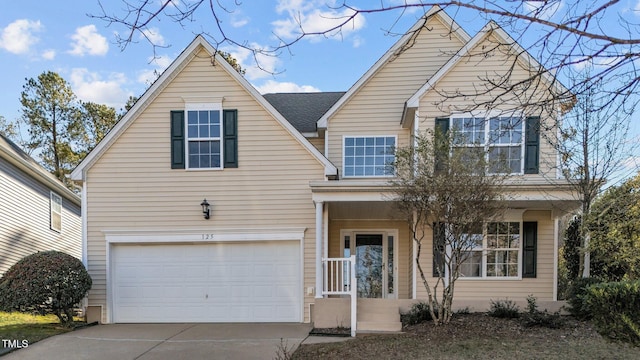 view of front of home with a garage