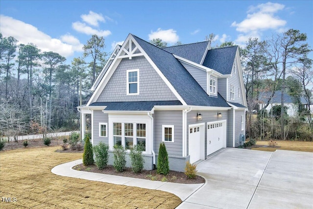 view of side of home featuring a garage