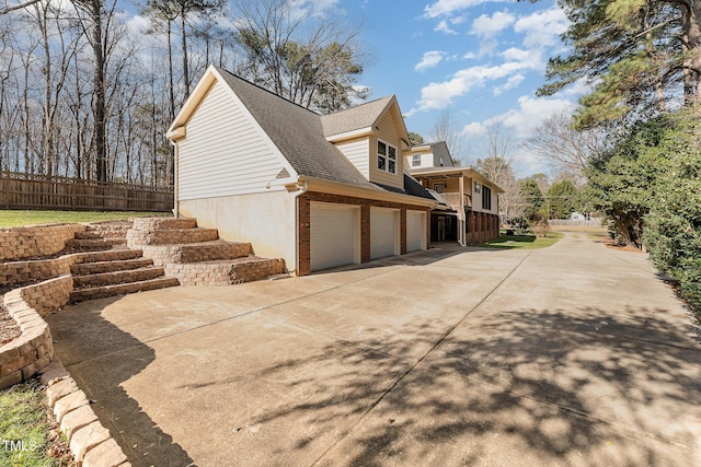 view of home's exterior featuring a garage