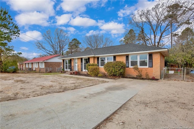 view of single story home