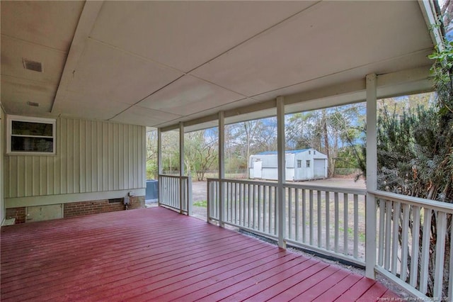 view of unfurnished sunroom