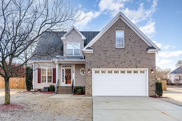 front of property featuring a garage