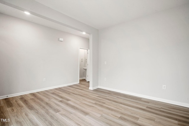 empty room featuring light wood-type flooring