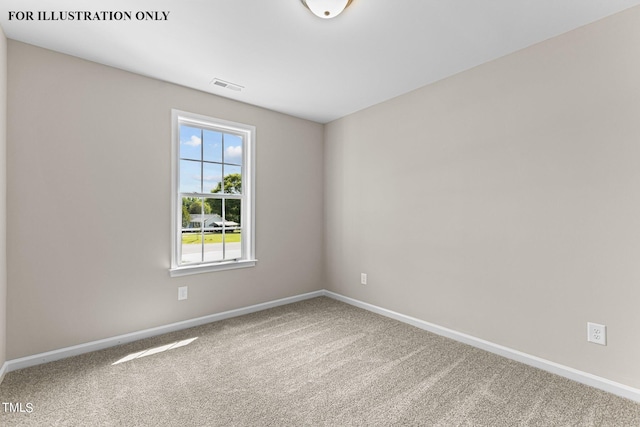 view of carpeted spare room