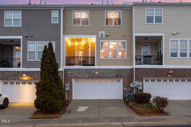 view of property with a garage