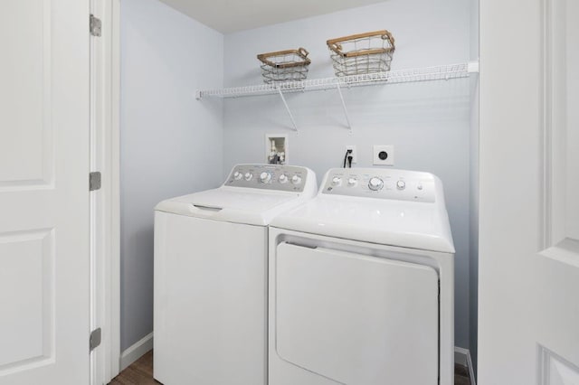 laundry room featuring washer and dryer