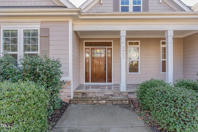 property entrance with a porch