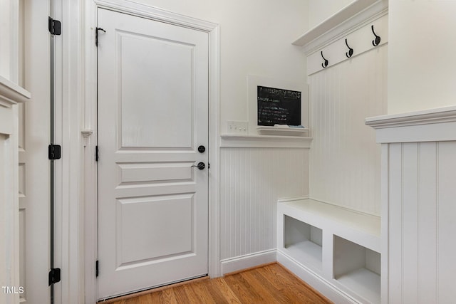 mudroom featuring light wood-type flooring