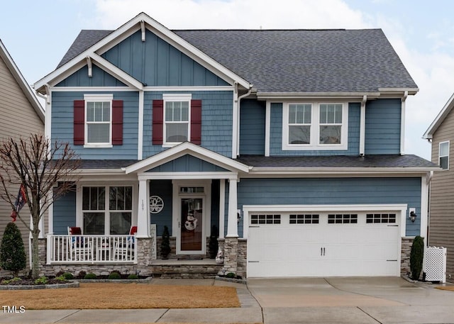 craftsman-style home featuring a garage