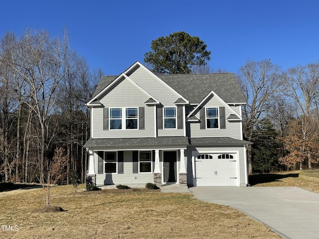 view of front of house with a garage