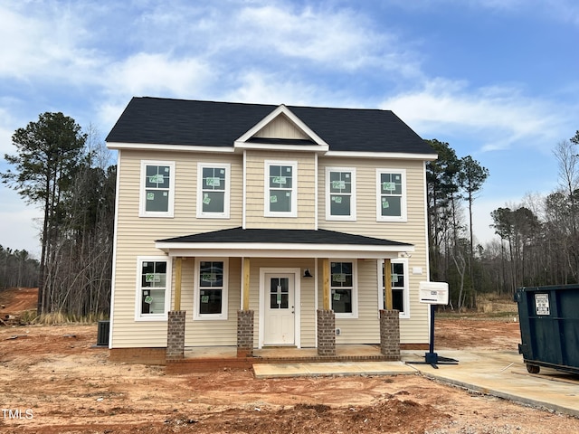 view of front of home with covered porch