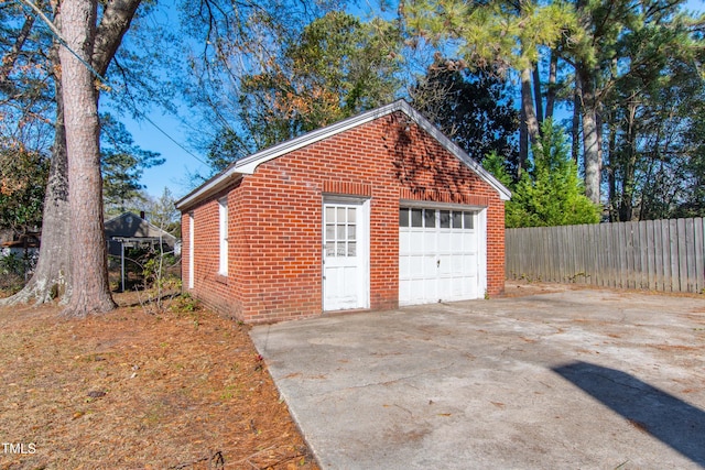 view of garage