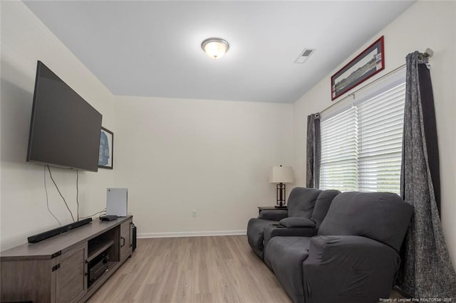 living room featuring light hardwood / wood-style flooring