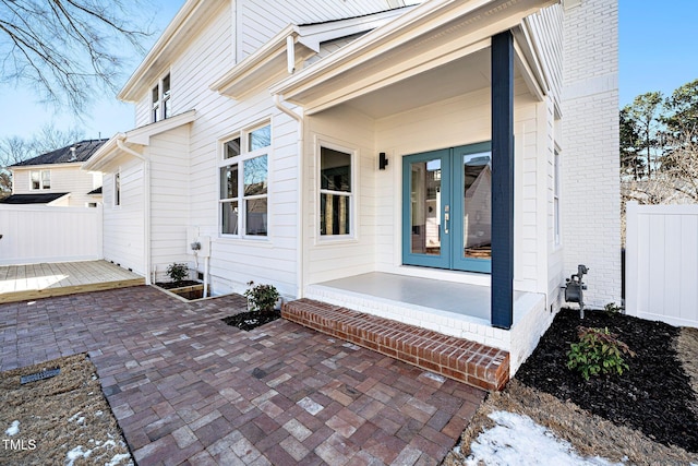 exterior space with a patio area and french doors