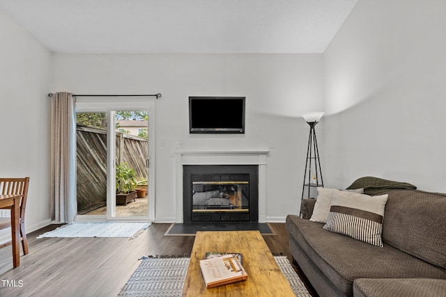 living room featuring hardwood / wood-style floors