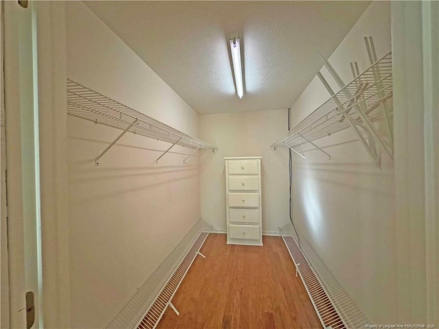 walk in closet featuring wood-type flooring