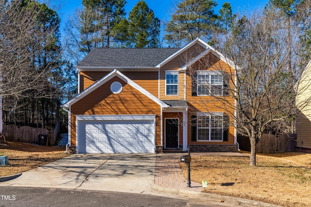 view of property with a garage