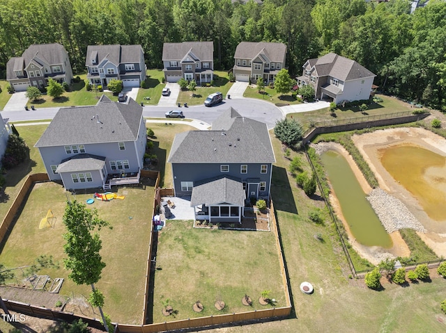 aerial view featuring a residential view