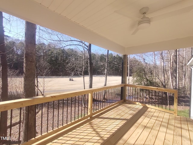 deck featuring ceiling fan