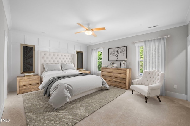 632 Angus Ct, Sanford, NC 27332 - bedroom featuring light carpet, ceiling fan, and baseboards