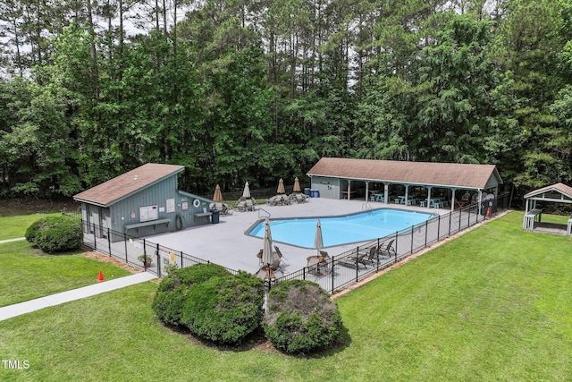 632 Angus Ct, Sanford, NC 27332 - community pool featuring a patio area and view of scattered trees